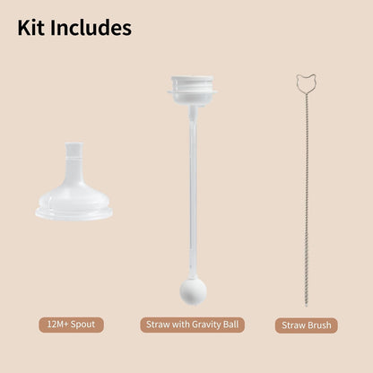 Pigeon Sippy Straw Conversion Kit for Babies 6M+ | Soft Silicone Sipper, Weighted Straw & Cleaning Brush | Smooth Bottle-to-Cup Transition