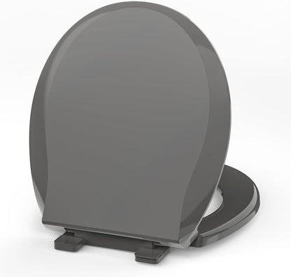 Aünsffer Toddler Toilet Seat with Potty Training Seat Round 16.5inch, 2 in 1 Toilet Seat for Family Built-in Baby Seat Removable, Soft Close + Easy Clean, PP Safe Material, Pink