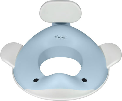 Kindsgut Whale Potty Training Seat for Toddlers – Kids Toilet Seat with Backrest, Non-Slip, Fits Round & Oval Toilet Seats, Designed in Germany, Peach