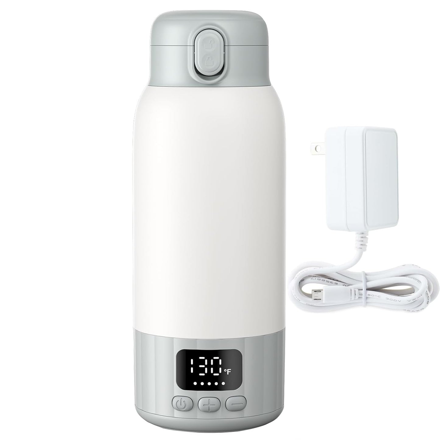 Portable Bottle Warmer for Travel, Fast Heating Milk Warmer On The Go, 17 OZ Water Warmer for Breast Milk, Formula, Water, Temp Control 98°F -131°F, Baby Essentials for Outdoor Airplane Car Journey