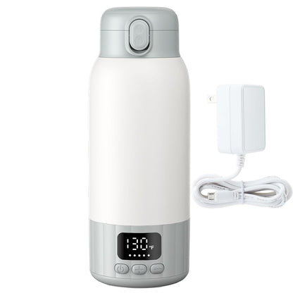 Portable Bottle Warmer for Travel, Fast Heating Milk Warmer On The Go, 17 OZ Water Warmer for Breast Milk, Formula, Water, Temp Control 98°F -131°F, Baby Essentials for Outdoor Airplane Car Journey
