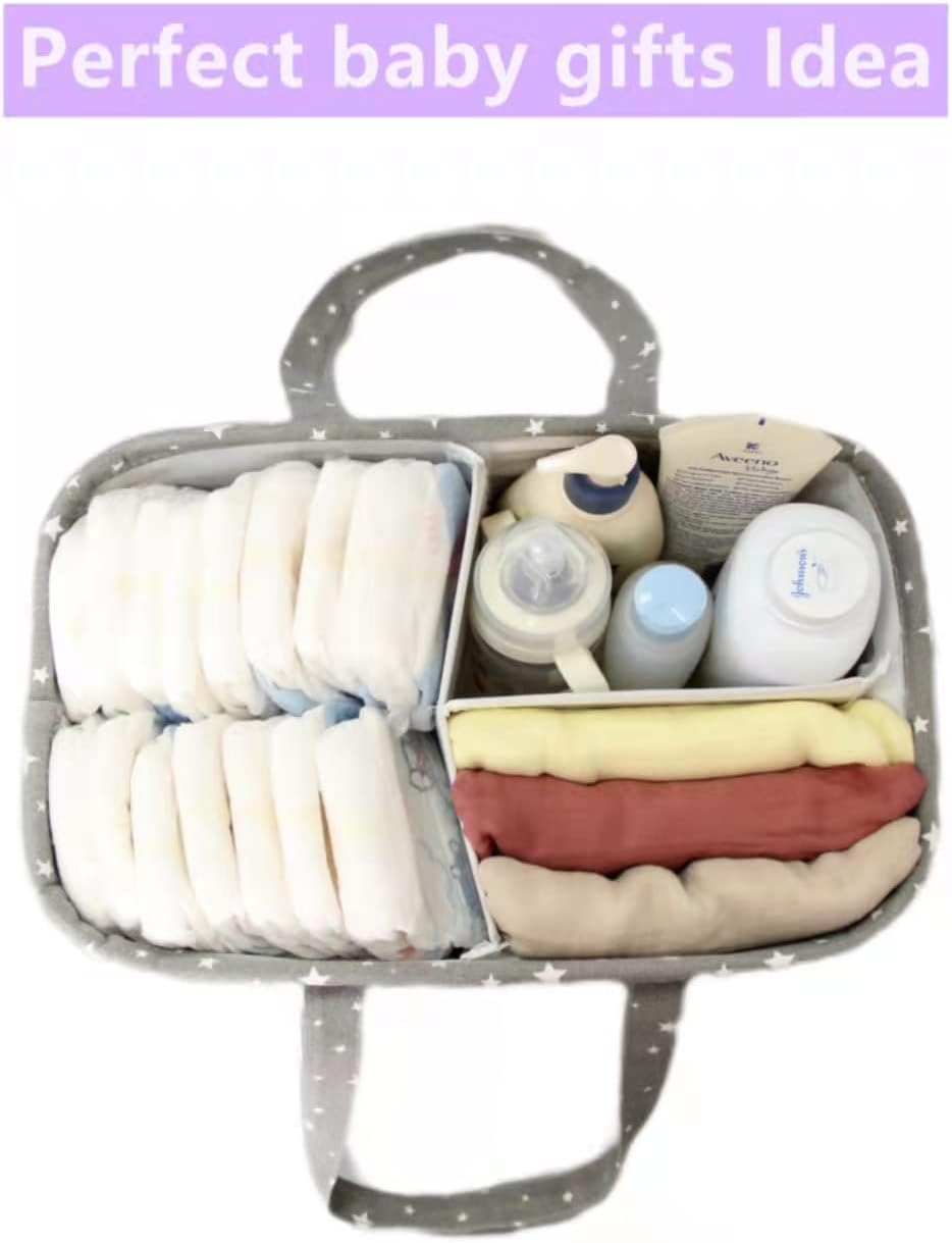 Pink Diaper Caddy Organizer for Baby Girl-Large Portable Diaper Caddy Basket for Changing Table-Diaper Organizer Caddy-Car Travel Tote Bag-Newborn Registry Baby Shower Basket for Diapers & Wipes