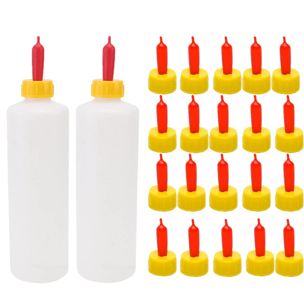 Goat Nipple and Bottles Set, 12 Pieces Small Animal Milk Drink Pritchard Nipple 2 Pieces 400 ml Lamb Feeding Bottle Kit for Feeding Sheep Goat Lamb Puppy (White 12)