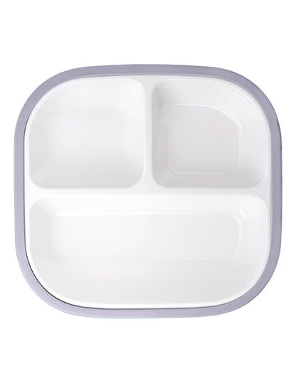 BABELIO Powerful Suction Plates for Baby and Toddler, 100% Food Grand Silicone, Divided, BPA Free, Microwave & Dishwasher Safe, Stay Put, 3 Pack