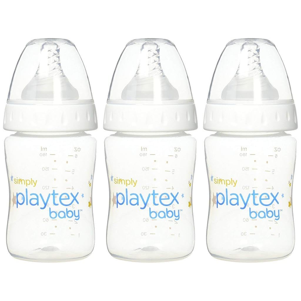 Playtex Baby VentAire Complete Tummy Comfort Baby Bottle, 9 Oz (3 Count), Anti-Colic & Anti-Reflux Bottles for Newborn and Breastfeeding Babies, Feeding Essentials