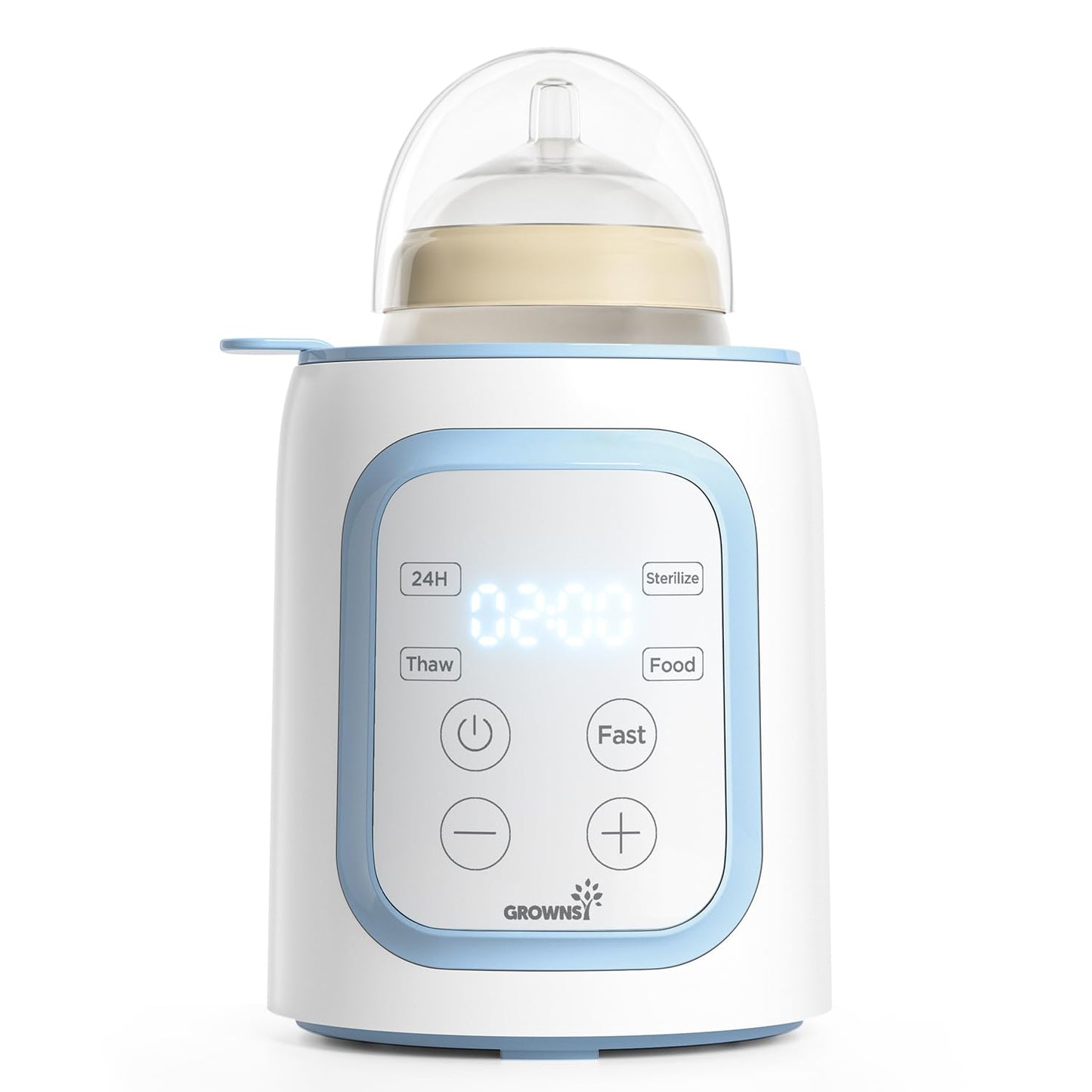 Bottle Warmer, Grownsy 8-in-1 Fast Baby Bottle Warmer with Timer, Safe for Breastmilk Nutrients, Accurate Temperature Control, with Defrost, Sterili-zing, Keep Warm, Heats Baby Food & Bottles