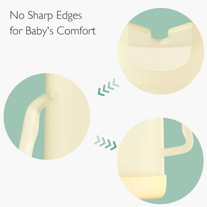 Momcozy Baby Pouch Holder No Squeeze, Baby Food & Juice Box Holder, Mess-Free, Easy Grip for Self-Feeding, BPA-Free & DEHP-Free, Must-Have for Babies, Green