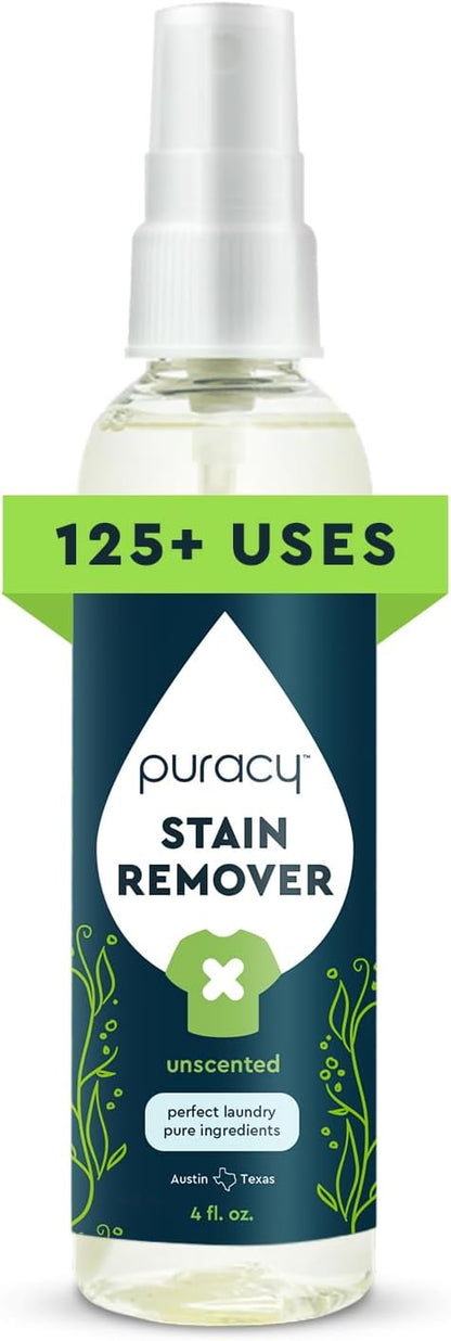 Puracy Stain Remover, Travel and Laundry Stain Cleaner for Clothes, Baby Essentials, Kids Stains, Oil and Fabric Spot Cleaner (Stain Remover Spray, 12 fl oz)