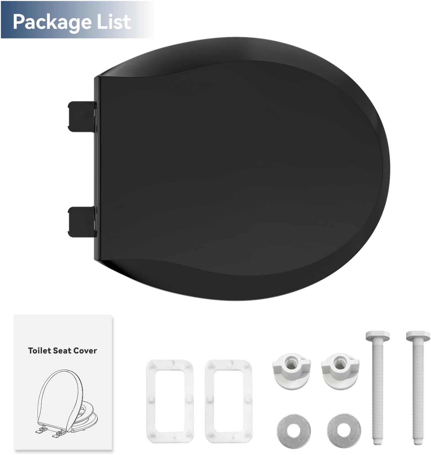 JINGZE Round Toddler Toilet Seat Adult/Child,Built-In Potty Training Seat, Soft Quiet Close Non-Slip Seat, Easy to Install & Clean,Magnetic Kids Seat and Cover,White