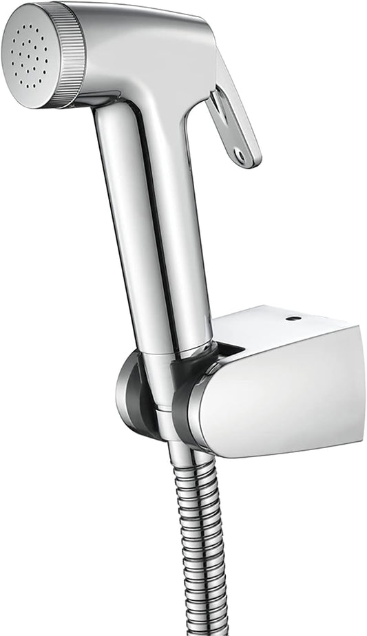 HandheldSprayer Kit Cloth Diaper Sprayer ABS Round ShapeSprayer for Toilet for Toilet-Adjustable Water Pressure Control withHose for Feminine Wash and Bracket,Chrome d(Chrome D)
