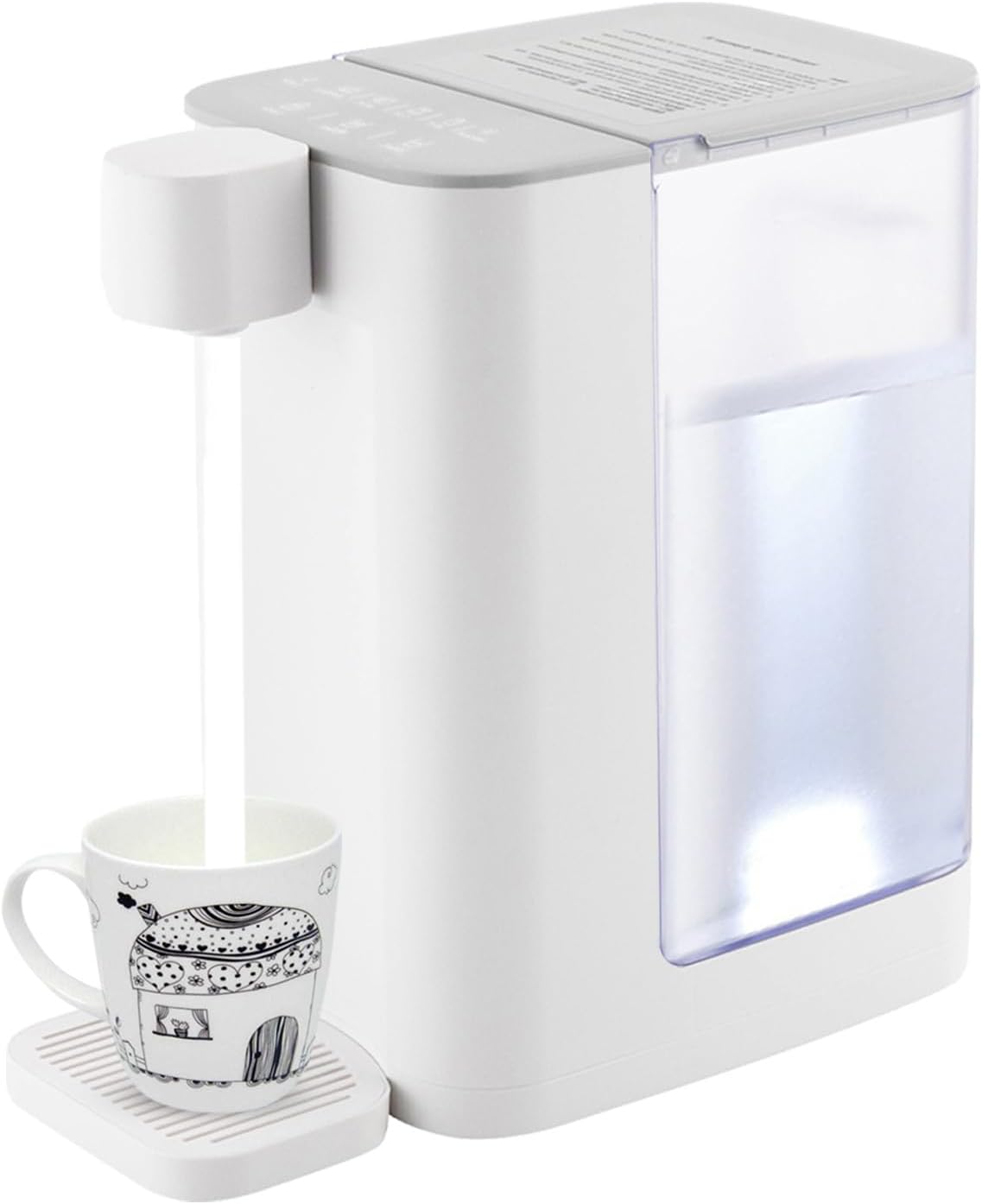 Instant Hot Water Dispenser 3L/102 OzCountertop Water Boiler & Warmer for Tea, Coffee and Baby Formula, Adjustable 5 Temperatures & 2 Water Outputs (White)