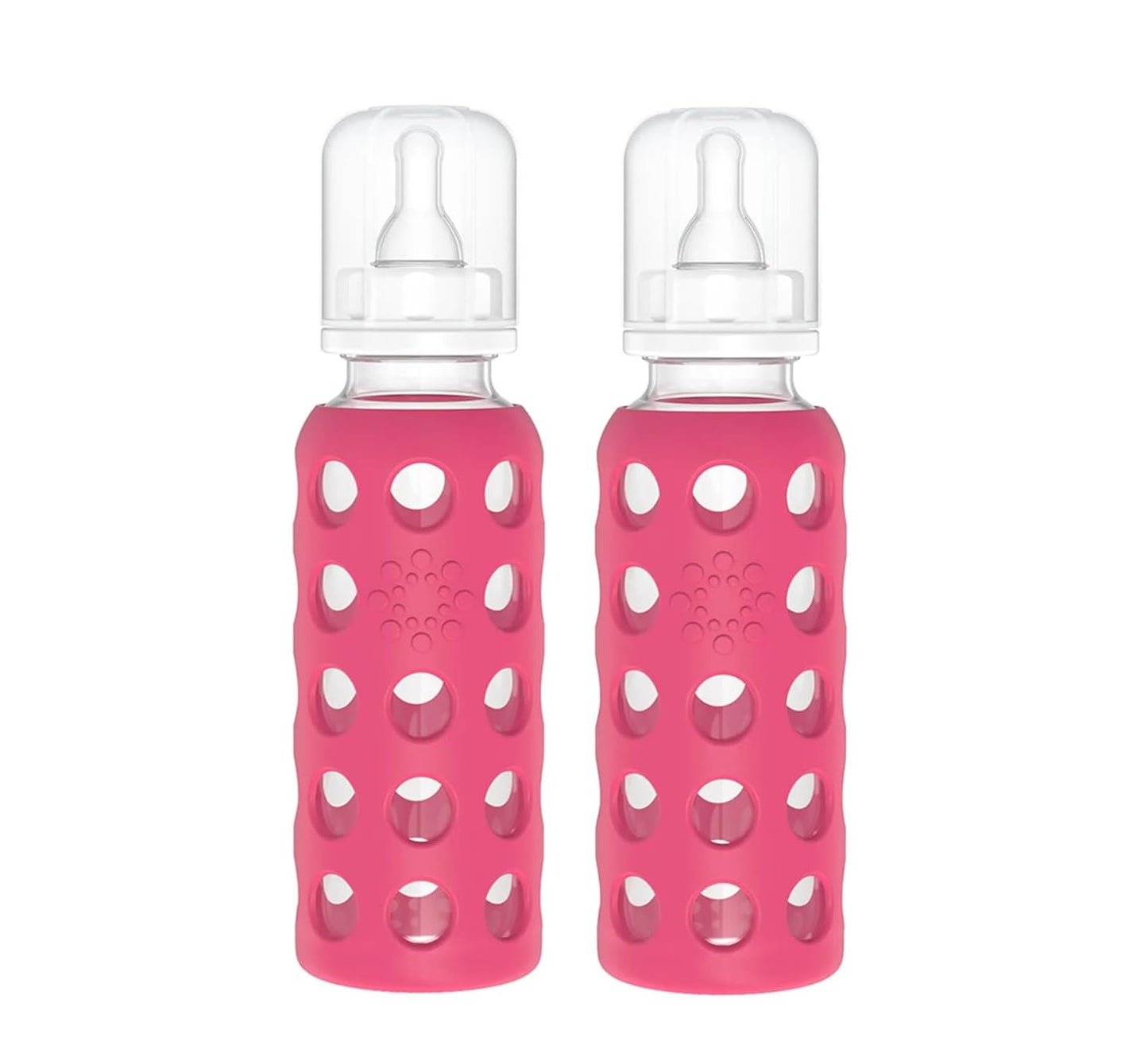 Lifefactory Glass Baby Bottle BPA Free | Protective Silicone Sleeve | 9 oz Pack of 2 | Mango, Kale