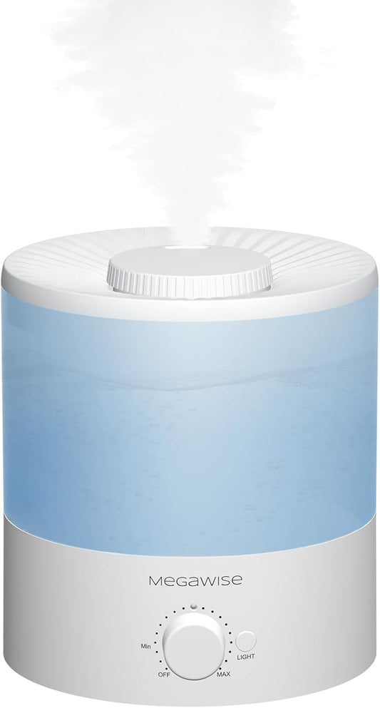 MegaWise Ultrasonic Cool Mist Humidifier SK7620 - 1.5L Capacity, Whisper-Quiet Operation, Adjustable Mist Output, Auto Shut-Off - Ideal for Home, Office, Baby Room, and Bedroom