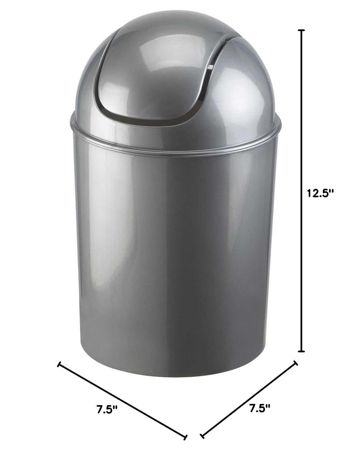Umbra 1.25 Gallon Mini Waste Can with Removable Swing-Top Lid - Small Garbage Bin for Kitchen, Bathroom, Bedroom, Office - Compact Trash Can Fit Under Tables & Counters - Yellow