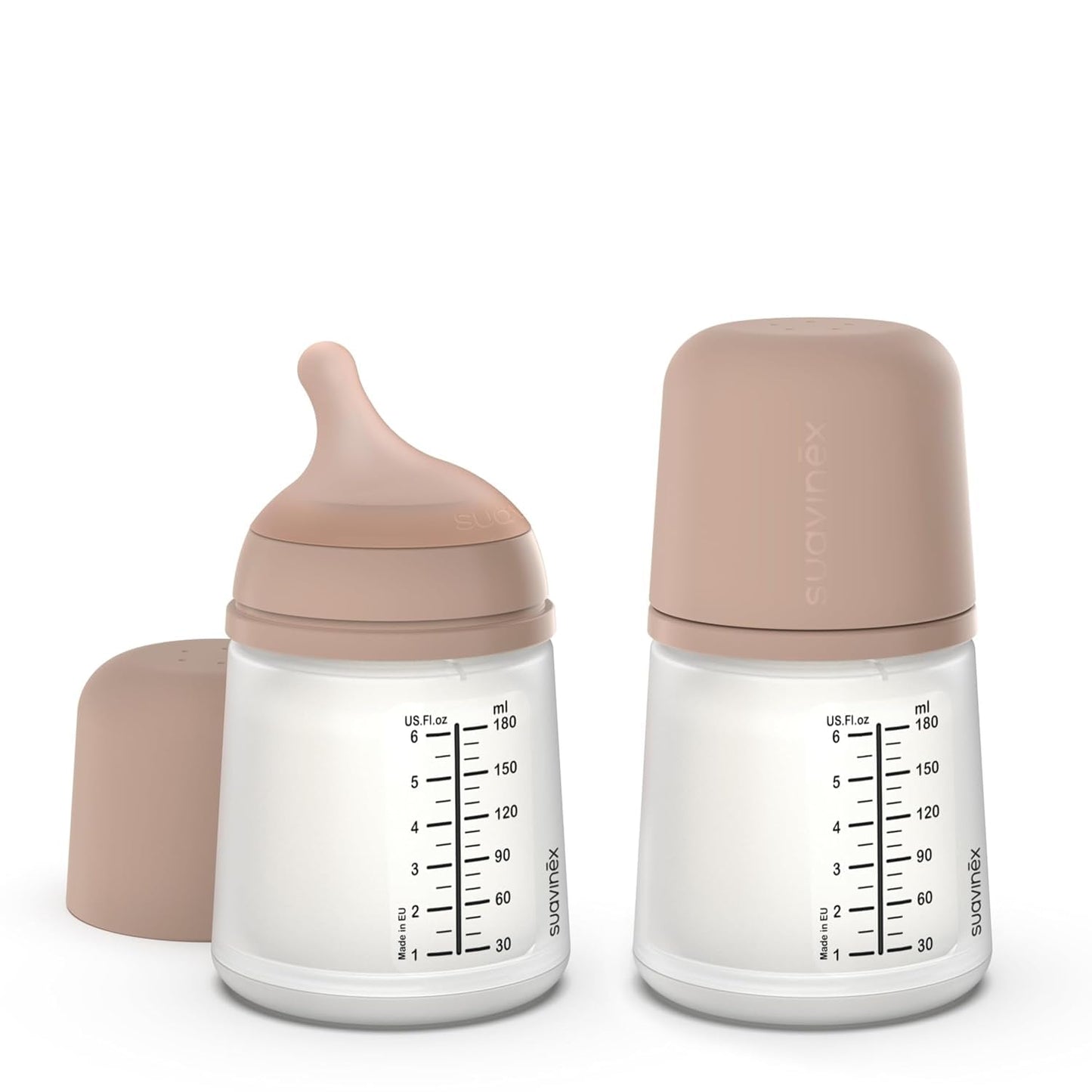 Suavinex Zero Zero Anti Colic Baby Bottle, No 1 Spanish Baby Bottle Brand, Minimizes Bottle Rejection & Nipple Confusion, Perfect for Breastfeeding Babies, 6oz/180mL, Deep Tone, Adaptable Flow Nipple