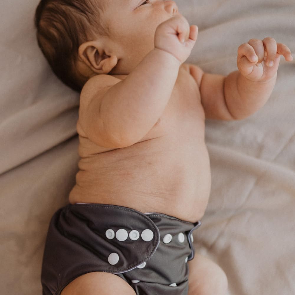 Nora's Nursery Cloth Diapers 7 Pack with 7 Inserts & 1 Wet Bag - Waterproof Cover, Washable, Reusable & One Size Adjustable Pocket Diapers for Newborns and Toddlers - Delilah