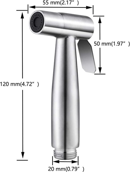 2 Pieces Bidet Toilet Sprayer Head Stainless Steel Handheld Bidet Sprayer Cloth Bathroom Diaper Spray for Kitchen and Toilet Cleaning