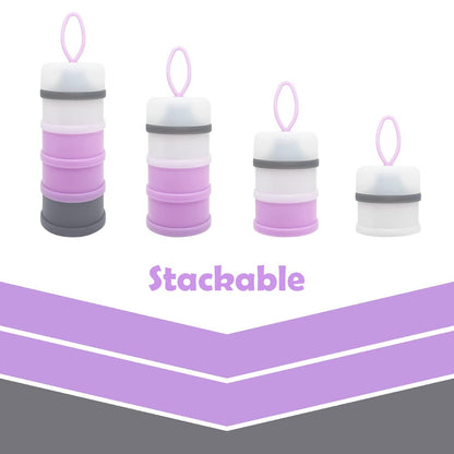 Baby Formula Dispenser, Formula Container, BPA Free, 4 Layers, Baby Feeding Travel Storage Container, Portable Milk Powder Dispenser Container, Non-Spill Stackable Baby Snack Storage Container