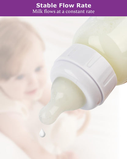 Silicone Nipples for Dr. Brown's Level 2 Narrow Baby Bottle, Medium Flow, 3m+, 6 Count
