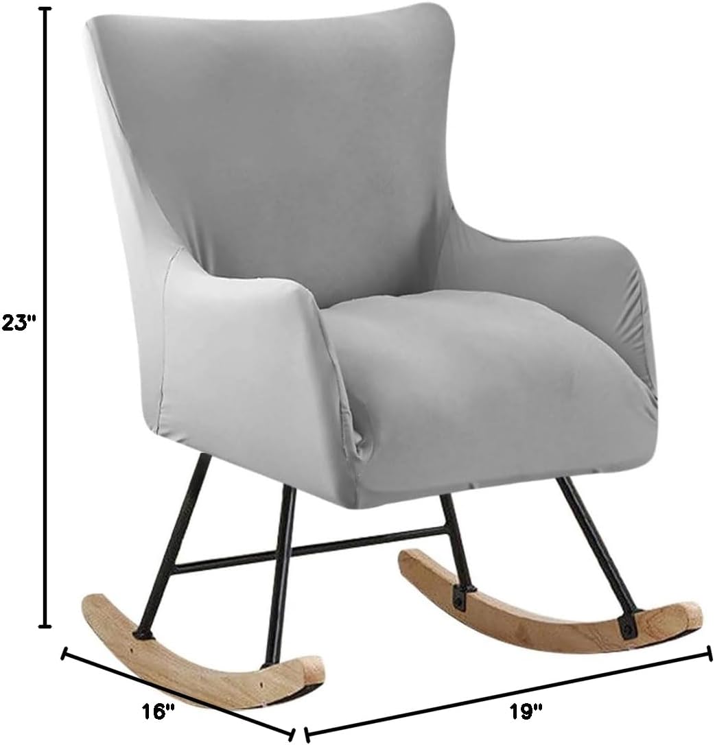 Nursery Rocking Chair Cover Stretchable Glider Chairs Cover Slipcovers Printed Rocking Accent Armchair Slipcover for Living Room Bedroom Offices, 03