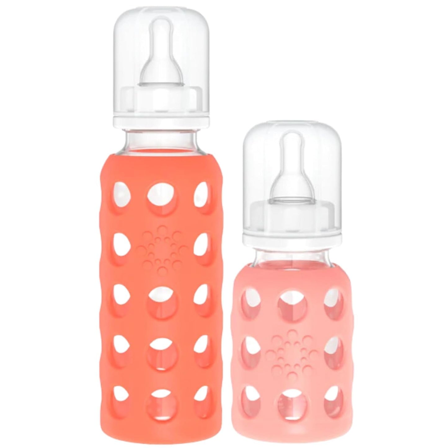 Lifefactory Glass Baby Bottle BPA Free | Protective Silicone Sleeve | 9 oz Pack of 2 | Mango, Kale
