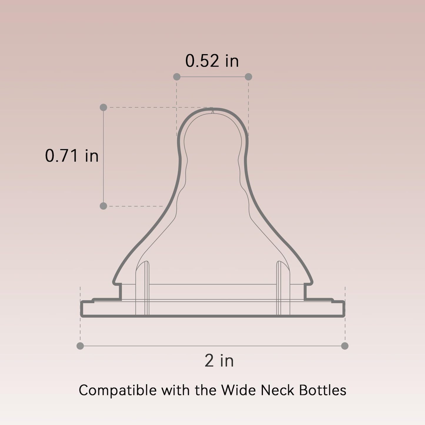 Silicone Replacement Nipple, Small Flow Nipples for Wide Neck Bottles, 0+ Months, 10 Count