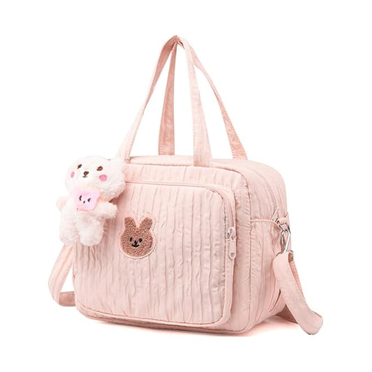 Lushandy Baby Diaper Bag Tote, Mom Bag Crossbody Diaper Bags Baby Travel Bags for Girl Pañaleras Para Bebe (Pink, Small)