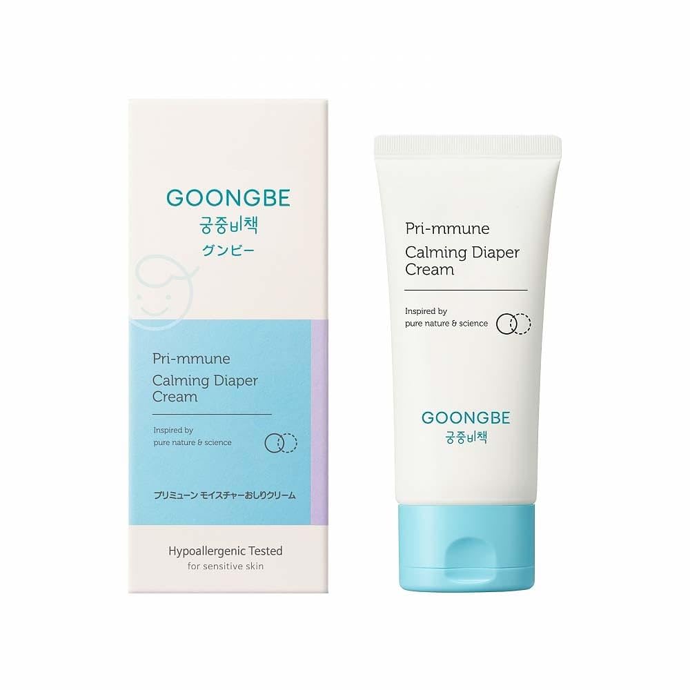 GOONGBE Pri-mmune Calming Diaper Cream - Korean Baby Diaper Cream with Zinc Oxide and Panthenol - Treats, Soothes - Soft Matte Skin, Allergen-Free, 2.7oz.