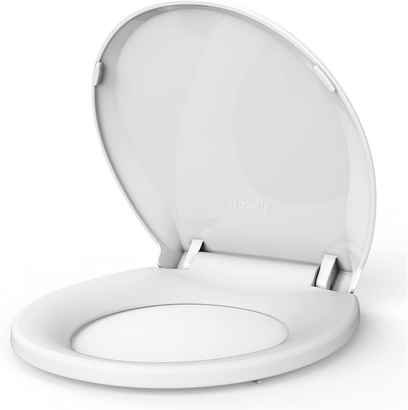 Elongated Toilet Seat with Built in Potty Training Seat, Potty Training Toilet Seat for Toddlers, Magnetic Kids Seat and Cover, Slow Close and Never Loosen, Fits both Adult and Child, White, 19"