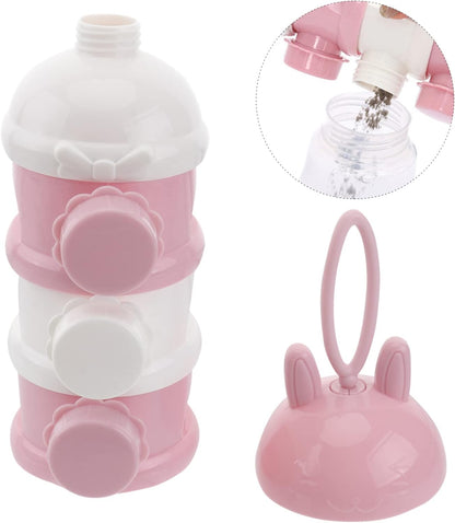 Kisangel Stackable Formula Dispenser 3 Layer Baby Milk Powder Dispenser Travel Milk Powder Container for Non- Spill Portable Home Storage