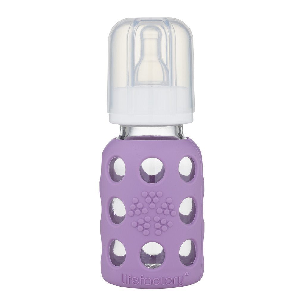 Lifefactory Glass Baby Bottle BPA Free | Protective Silicone Sleeve | 9 oz Pack of 2 | Mango, Kale