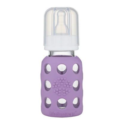 Lifefactory Glass Baby Bottle BPA Free | Protective Silicone Sleeve | 9 oz Pack of 2 | Mango, Kale