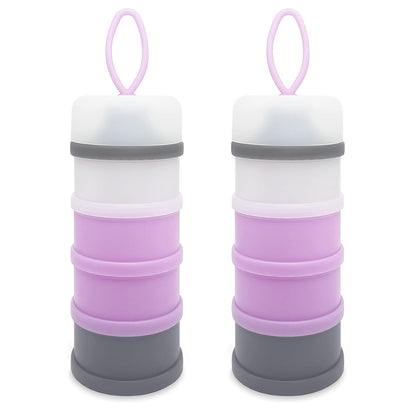 Baby Formula Dispenser, Formula Container, BPA Free, 4 Layers, Baby Feeding Travel Storage Container, Portable Milk Powder Dispenser Container, Non-Spill Stackable Baby Snack Storage Container