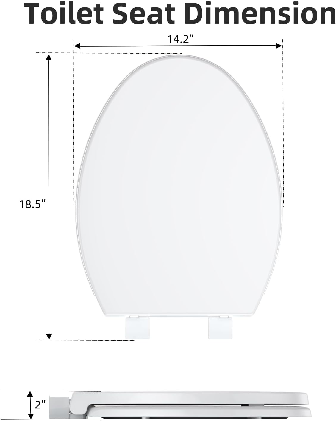 17" White Round Toilet Seat for Adult and Child, Built-In Potty Training Seat with Soft Quiet Close Non-Slip Design, Magnetic Kids Seat and Cover for Round/Oval Toilets, Easy to Install and Clean