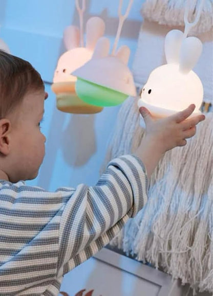 Baby Night Light for Car Seat- Dimming Function 9 Colors Changing Eye Caring Portable Rechargeable & Timing Bedside Lamp Light Up Toddler Bed Room Travel Essentials Squishy Silicone Infant BPA Free