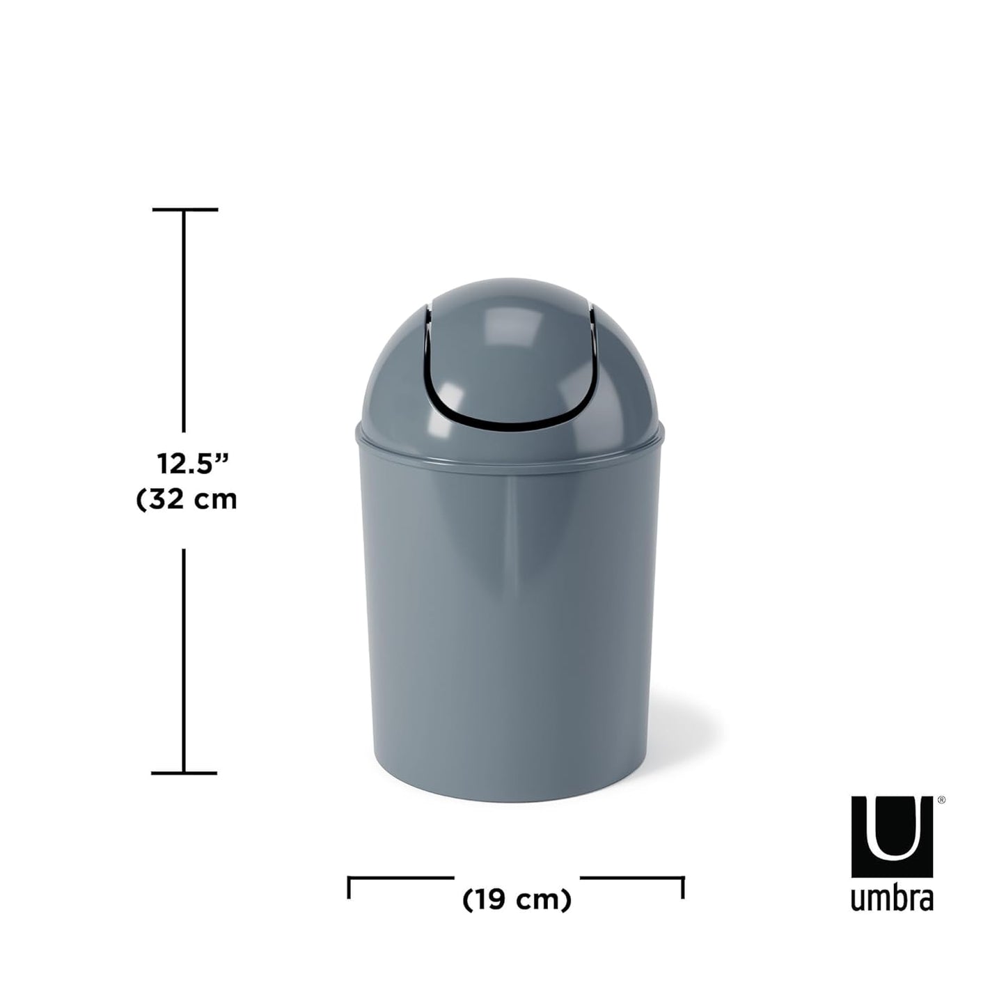 Umbra 1.25 Gallon Mini Waste Can with Removable Swing-Top Lid - Small Garbage Bin for Kitchen, Bathroom, Bedroom, Office - Compact Trash Can Fit Under Tables & Counters - Yellow