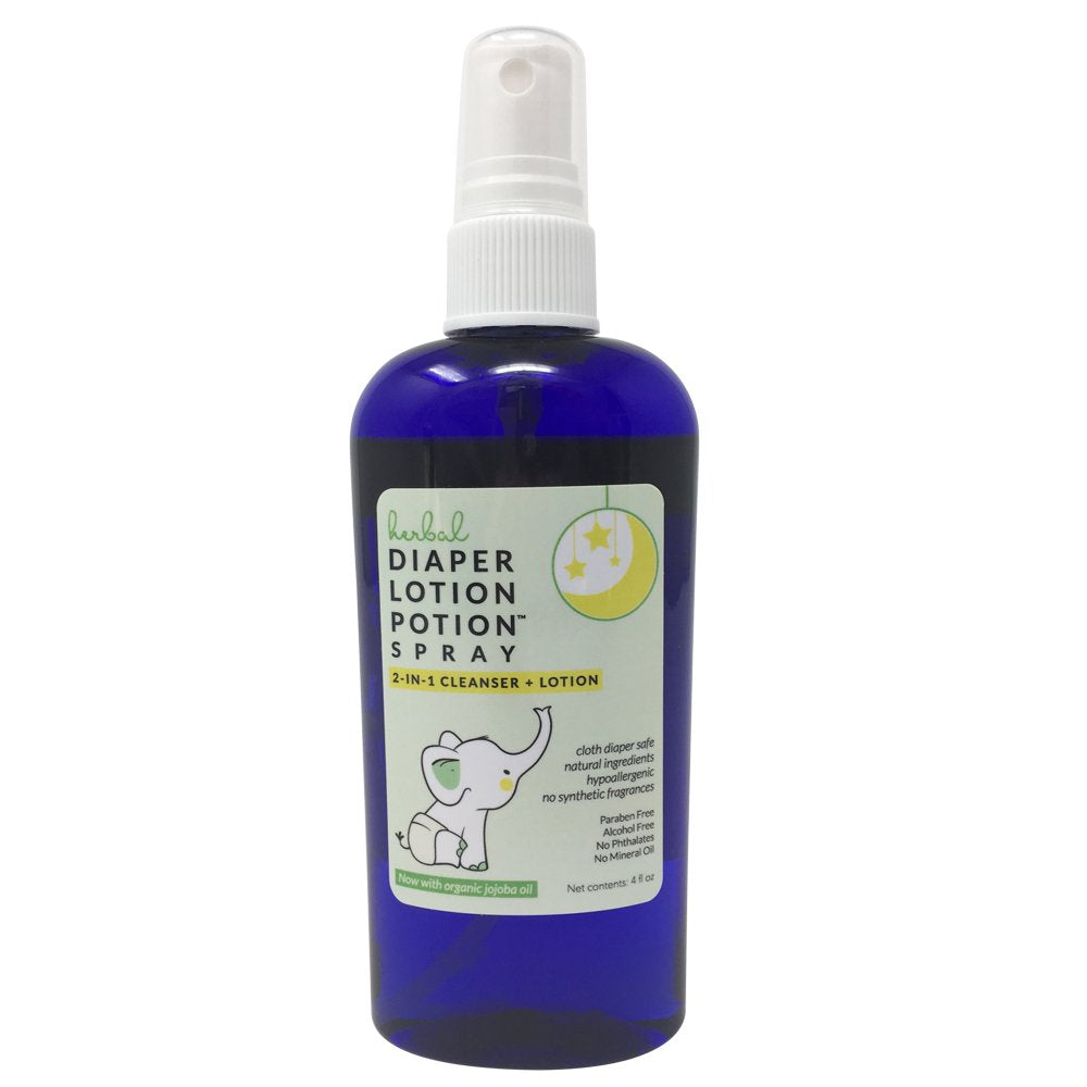 All Natural Diaper Rash Guard for Your Baby's Bottom - Healing and Soothing 2-in-1 Herbal Cleanser and Lotion - Moisturizes and Protects (4 Ounce Spray)