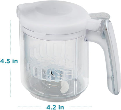 Replacement Stirring Cup & Blade with Steaming Basket for EVLA'S Baby Food Maker - Gray