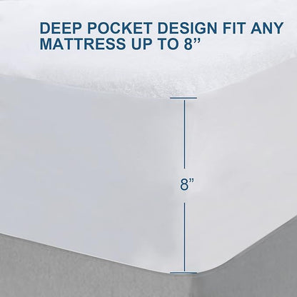 Moonsea Crib Mattress Protector Waterproof,Mattress Cover Protector, Smooth Top Mattress Protector for Kids, Breathable Skin Friendly and Noiseless Fitted Sheet,Viscose Terry Top,1 Pack