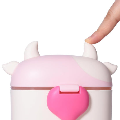 Bebamour Baby Formula Dispenser, BPA Free Portable Milk Powder and Candy Fruit Snack Storage Container with Scoop and Leveller for Travel, 450 ML, Green Cow