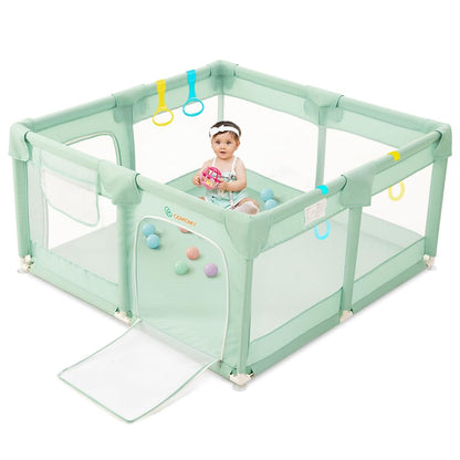COMOMY Playpens for Babies and Toddlers, Small Baby Play Pens, Activity Center for Safe and Non-Slip Baby Fence, Full Mesh Design, Indoor & Outdoor Kids Activity Center (Dark Grey, 36"x36")