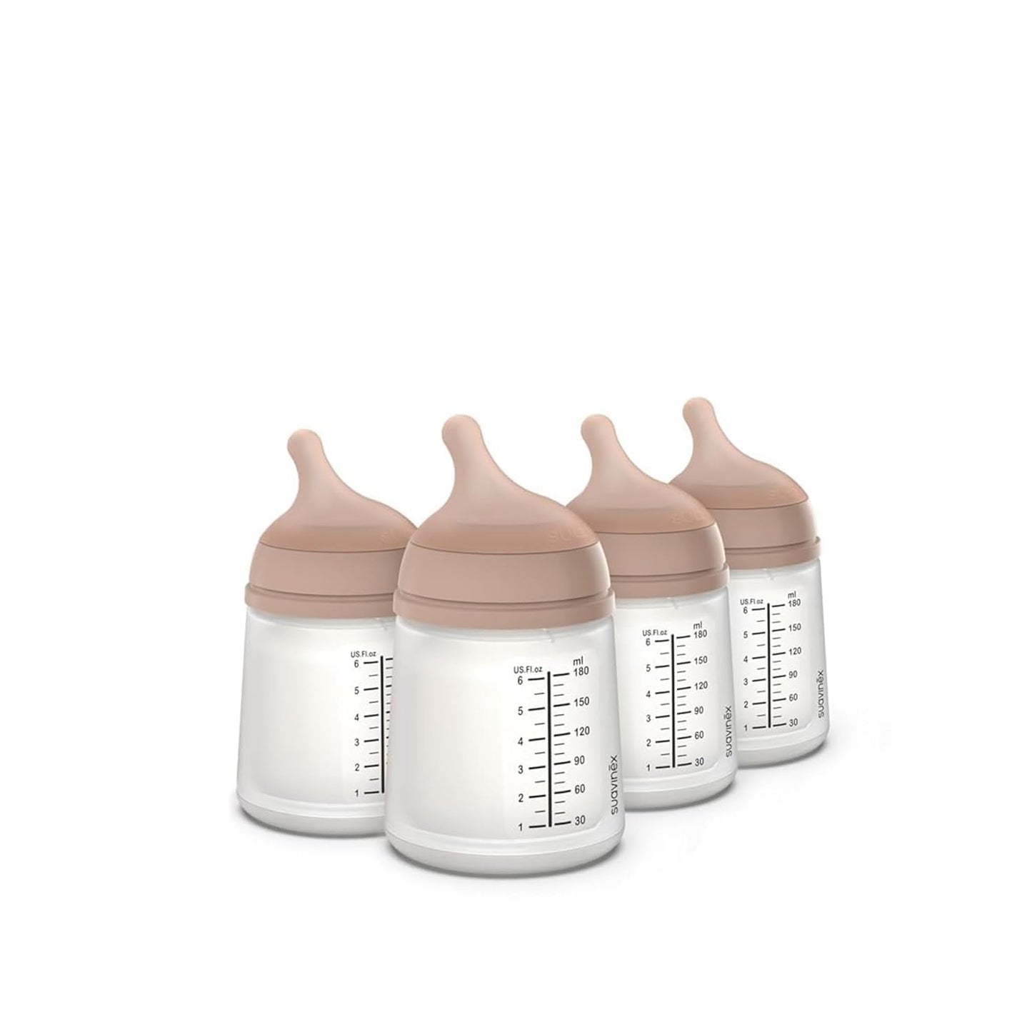 Suavinex Zero Zero Anti Colic Baby Bottle, No 1 Spanish Baby Bottle Brand, Minimizes Bottle Rejection & Nipple Confusion, Perfect for Breastfeeding Babies, 6oz/180mL, Deep Tone, Adaptable Flow Nipple