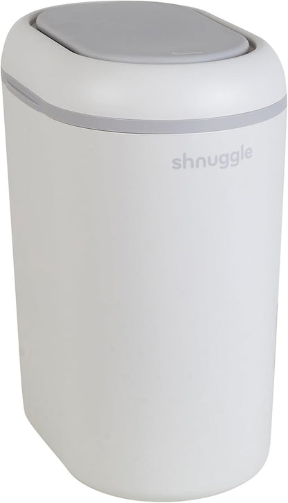 Eco-Touch Diaper Pail + Squishy Changing Mat | Odor-Lock, No Costly Refills, Biodegradable Bags, Recyclable Bin, White 10L Nappy Bin for Any Diaper Type