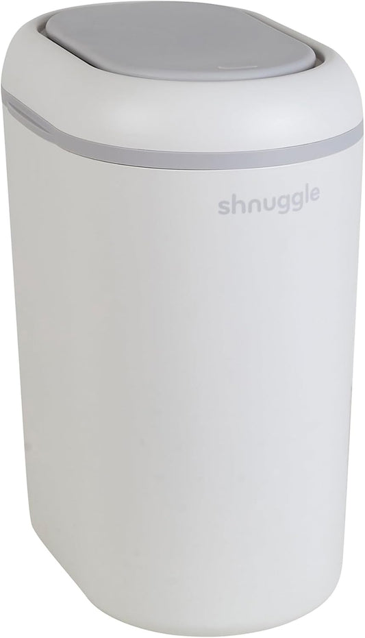 Eco-Touch Diaper Pail + Squishy Changing Mat | Odor-Lock, No Costly Refills, Biodegradable Bags, Recyclable Bin, White 10L Nappy Bin for Any Diaper Type