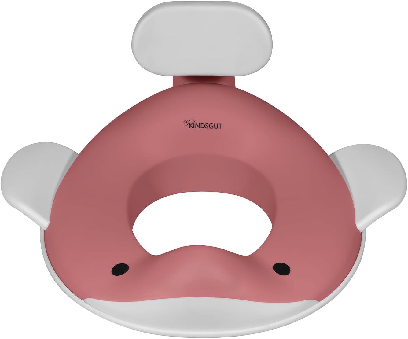 Kindsgut Whale Potty Training Seat for Toddlers – Kids Toilet Seat with Backrest, Non-Slip, Fits Round & Oval Toilet Seats, Designed in Germany, Peach