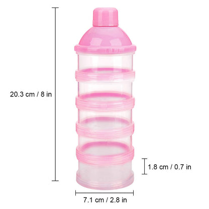Accmor Formula Dispenser On The Go, 5 Compartments Stackable Formula Container for Travel, Baby Milk Powder Kids Snack Container, BPA Free