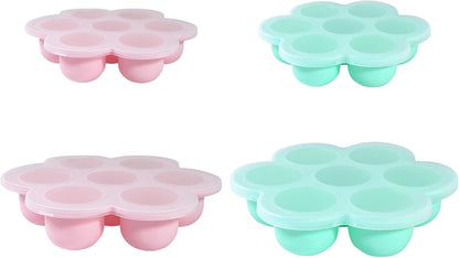 4-Pack Silicone Baby Food Freezer Tray, Ice Cube Mold for Homemade Puree & Breast Milk, Flexible Freezer Containers for Kitchen & Fridge