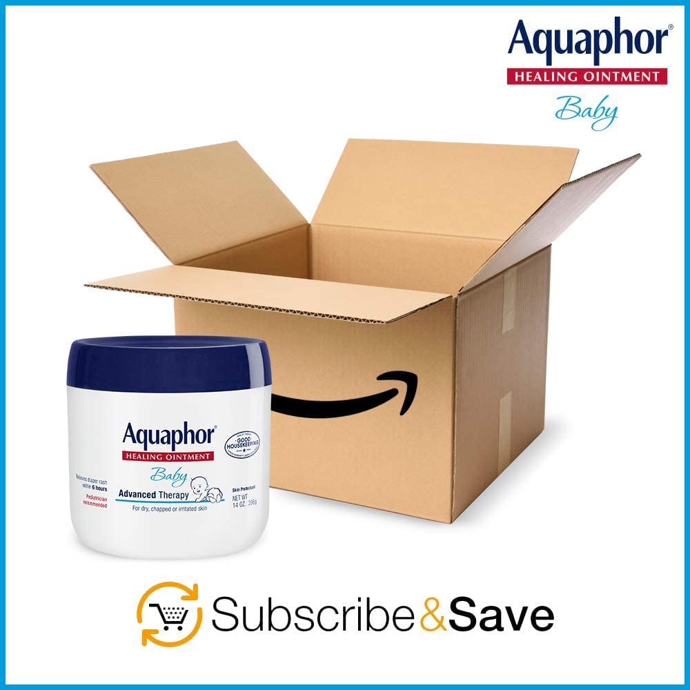 Aquaphor Baby Healing Ointment (14 Oz) + 3-in-1 Diaper Rash Cream (3.5 Oz), Hypoallergenic and Fragrance Free Skin Care Set for Babies