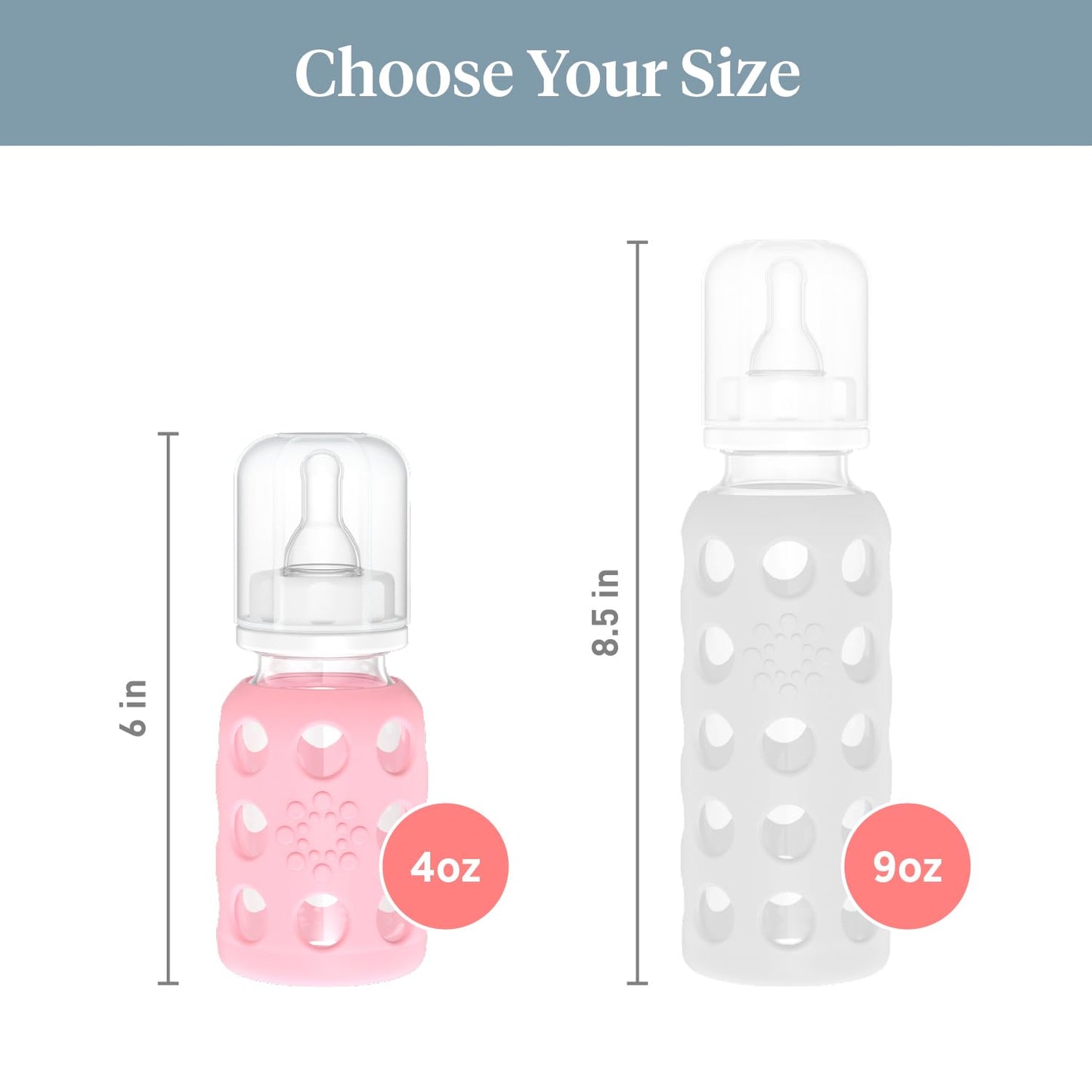 Lifefactory Glass Baby Bottle with Stage 1 Nipple and Protective Silicone Sleeve Cantaloupe, 4 Oz