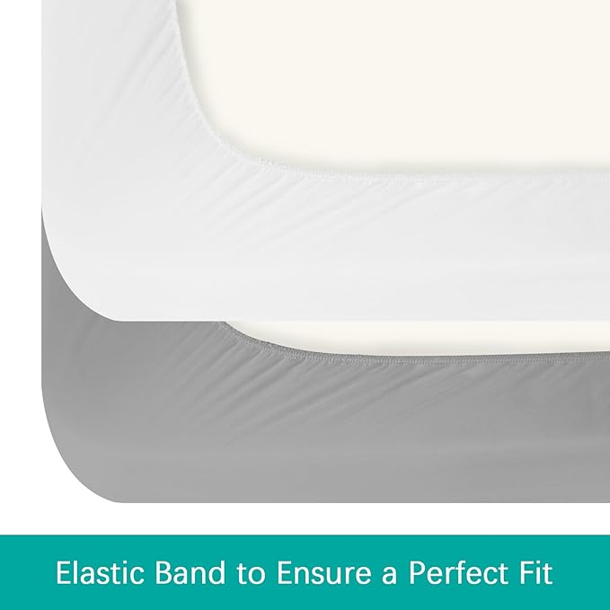 Biloban Mini Crib Sheets Fitted Waterproof 38'' x 24'', 2 Pack Mattress Protector Cover Fits for Dream on Me/Newton Mini Crib Mattress, Portable Sheet for Boys & Girl